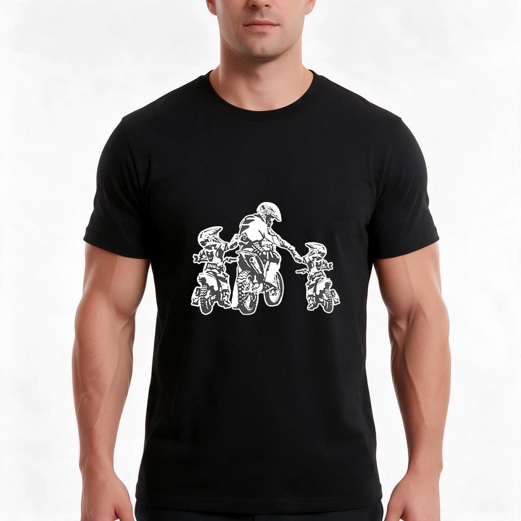 Motorcycle Dad Daddy Fathers Day Motocross Gift Father And Sons Tshirt Summer Casual Cotton Tee Oversized Streetwear Tops