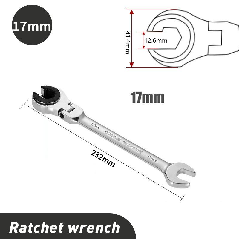 1Pc Ratcheting Wrench Set with Open Flex-head Metric Tubing Combination Wrench Tubing Ratchet Wrench 8-30mm Size Available