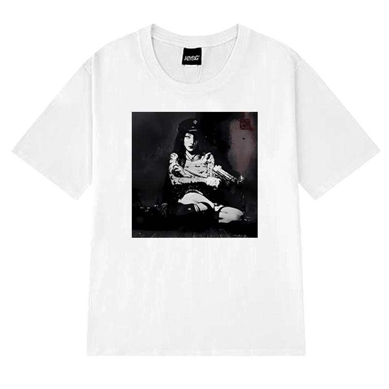 Horká zpěvačka YEULE Evangelic Girl Is A Gun Album Tričko Pánské Dámské vintage Oversized trička s krátkým rukávem Unisex 100% bavlna Topy