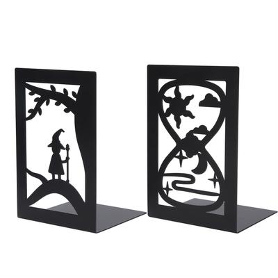 2 stücke Metall Buchstütze Desktop Bücherregal Lagerung Buch Dokumente Teiler Handwerk Liefert(Waldelfensand