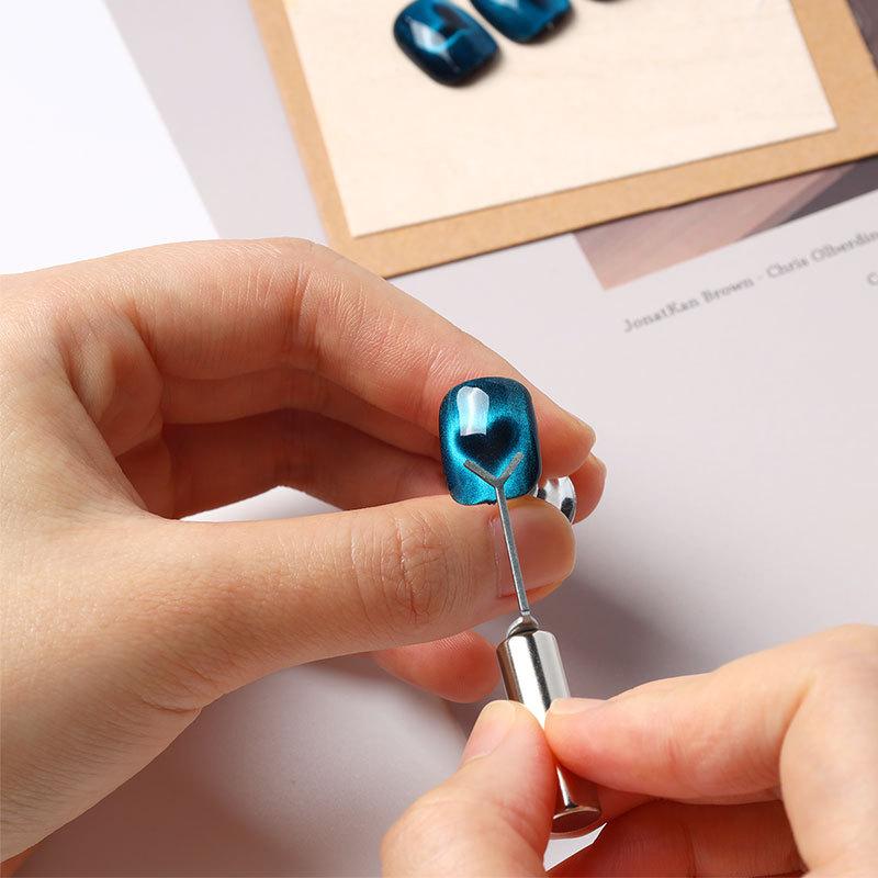 Heart Shaped Cat Eye Magnet Y-shape Cat Eye Nail Magnet Set Love Pattern Magnet Suitable for DIY Gel Polishing Magnetic Tools