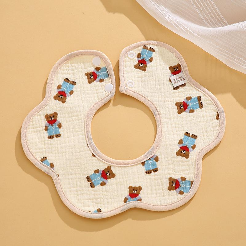 Vattentät Kreppbomull Petal Haklapp för Bebisar - Höst/Vinter Tecknad Design