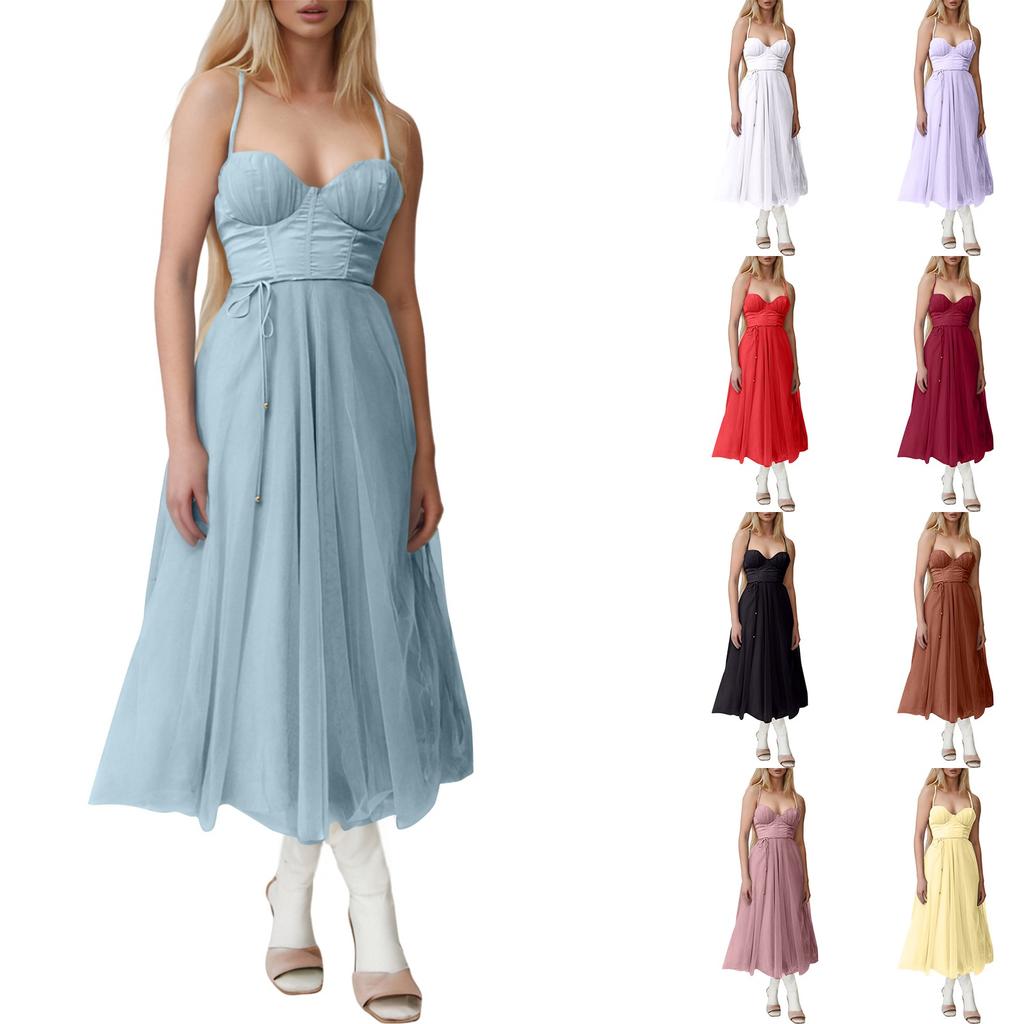 Sexy Suspender Casual Dress Multicolor Women's Dress