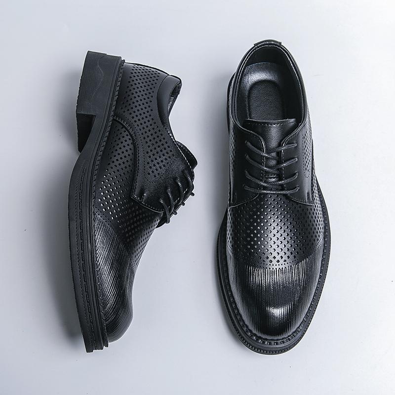 Fashion Oxfords Men Shoes Red Sole Fashion Business Casual Party Banquet Daily Retro Carved Lace-up Brogue Dress Shoes
