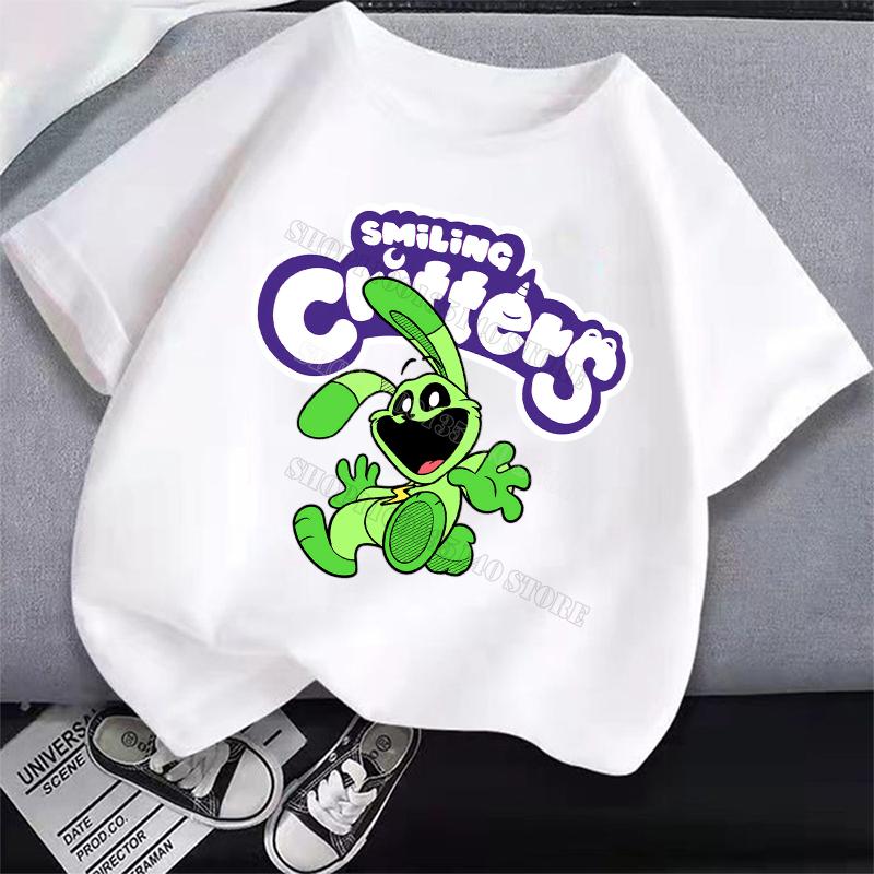 Smilings Critters Children T-shirt Clothing Cartoon Printing Boy Girl Tee Anime Summer Short Sleeved Clothes Cute Kids Top Decor
