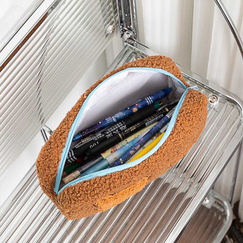 Niedliches Cartoon Plüsch Hase Bär Federmäppchen Multifunktionale Kreative Große Kapazität Plüsch Stifttasche Zubehör Schreibwaren Aufbewahrungstasche