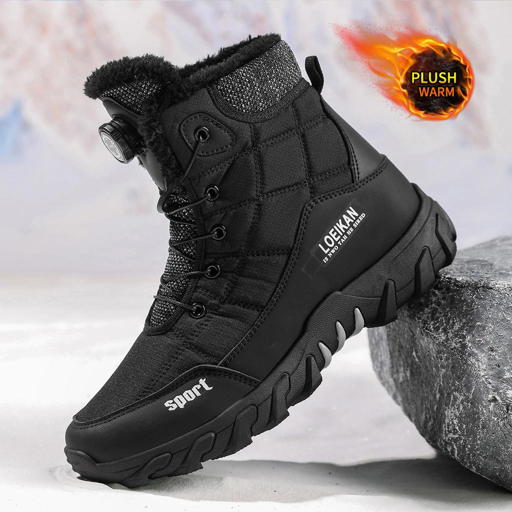 Nowe męskie buty śniegowe, wysokie skórzane buty, buty zimowe, odporne na zimno, popularna odzież outdoorowa, trwałe, modne, tre