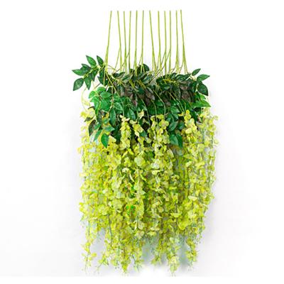 Simulierte 6 Blätter Glyzinien Dekoration Seidenblume Künstliche Falsche Innenrebe Glyzinien Ornament für Zuhause Grün