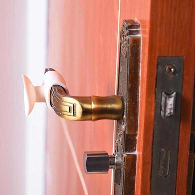 2Pcs Door Handle Knob Crash Pad Wall Protectors Self Adhesive Bumper Guard Door Stopper LS