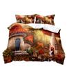 Mushroom King Duvet Cover Set Teens Girls Boys Kids Single Bedding Wonderland Enchanted Forest Butterfly Comforter Cover Set