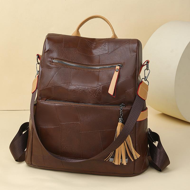 Damryggsäck i retrostil Ryggsäck med stor kapacitet Multifunktionell axelväska