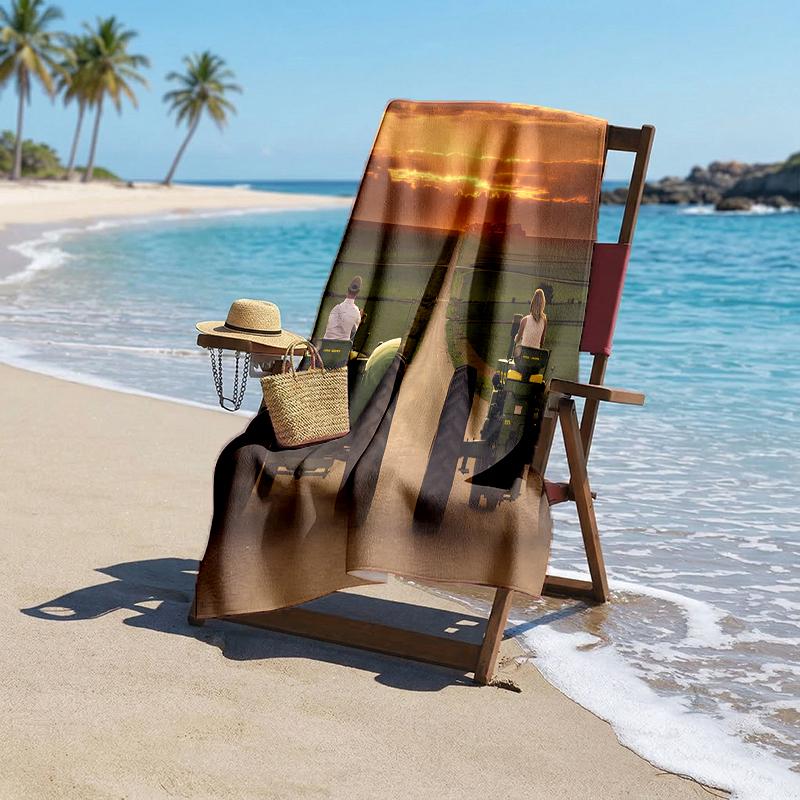 Tractor Fashion Beach Towel: Ideal for Summer Adventures Soft, Absorbent and Quick Drying Suitable for Swimming and Bathing
