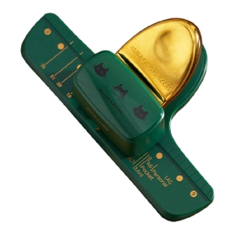 

3 Hole Puncher 8 Sheets Capacity 4mm Hole Puncher Heavy Duty Paper Punches Business Punching Machine for Office School зелений