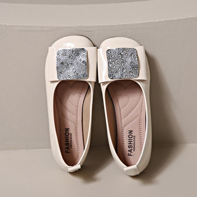 

Модные балетки женские 2025 Новая мода Квадратные Дышащие Повседневные Черные Удобные Рабочие Туфли Мягкие Большого размера Женская обувь 35