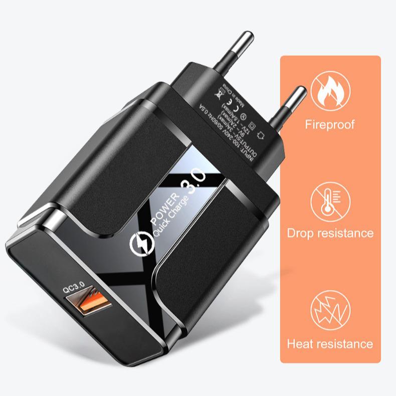 PD33W QC3.0 GaN Multi-Port European Charger 9V/12V Fast Charging Head