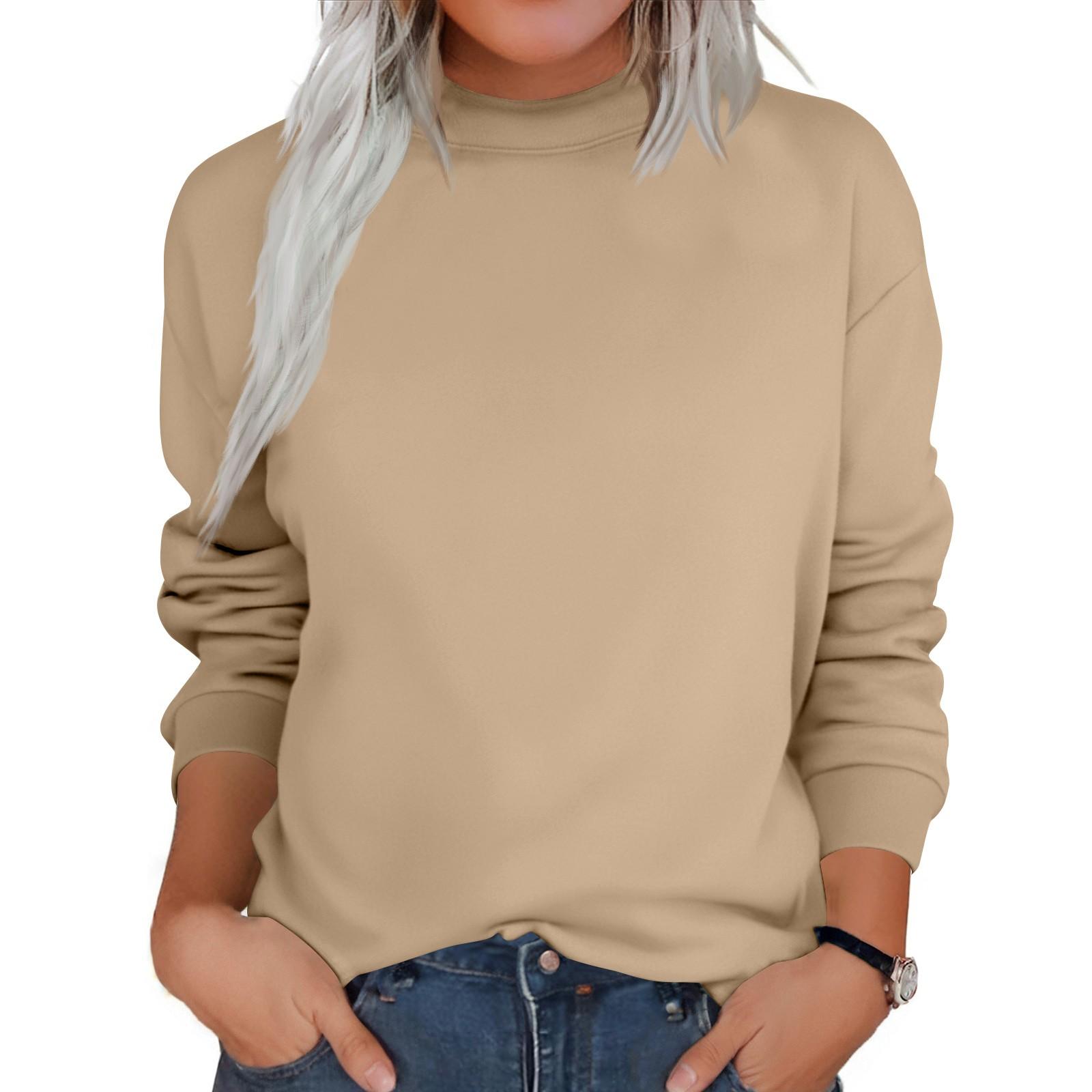 

Женский модный однотонный флисовый утолщенный топ с длинными рукавами XXL хаки