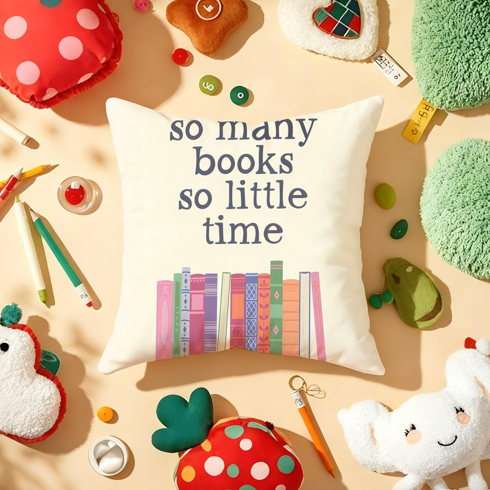 Book Lovers Gallery Cushion Cover Soft Short Plush DoubleSided Printing Home Decor Machine Washable Pillow Case Gift