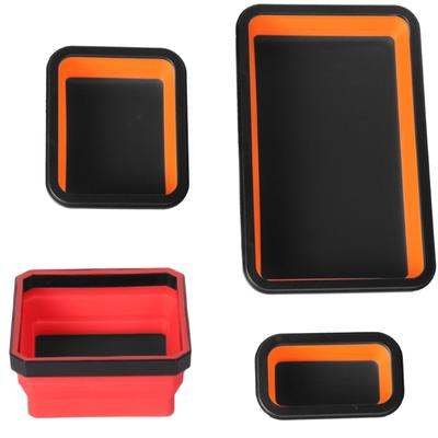 Feste Silikon Magnetische Schraubenschale Zusammenklappbare Aufbewahrungsbox Tragbarer Werkzeughalter Magnetische Teile-Organizer Für Mechaniker