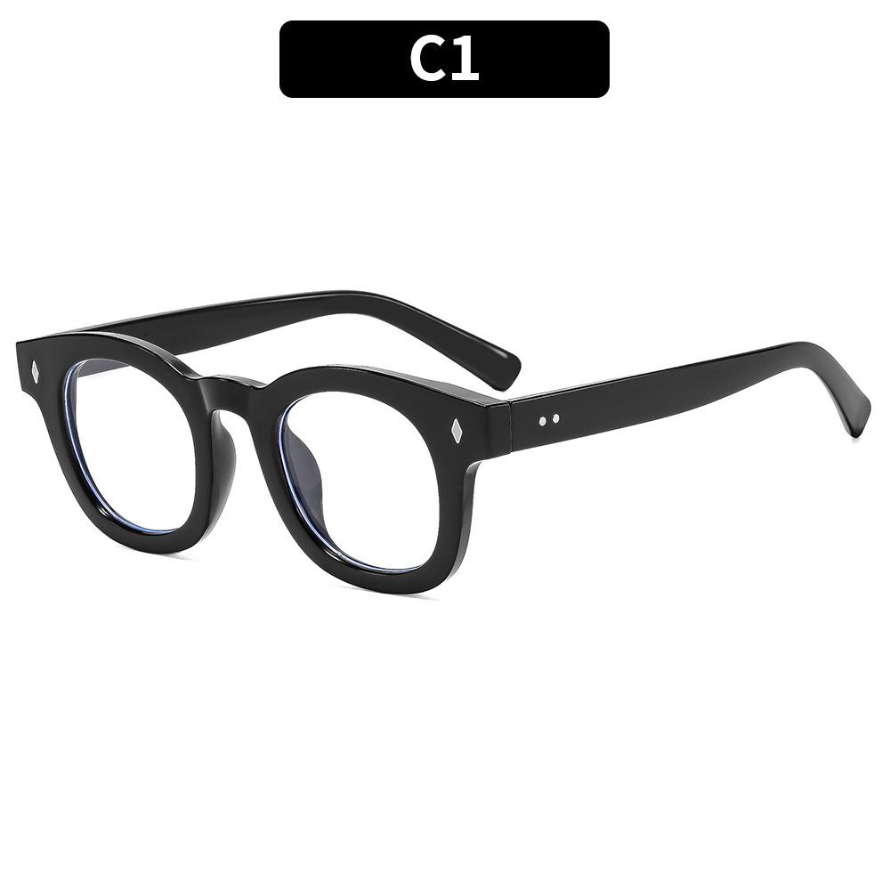 Women s eyeglasses, men s and women s fashion square frame eyeglasses with rivet detailing