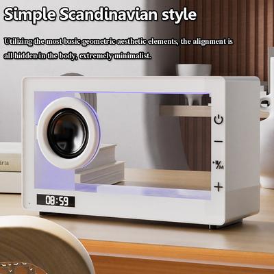 Vintage Transparent Bluetooth Speaker Colorful Light Shocking Bass Soundbar Touch Button Music Player Nordic Minimalist Style