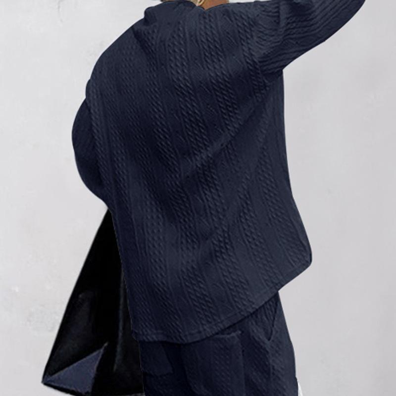 Men Loose Long Sleeve V Neck Jacquard Casual Knit Pullover Top