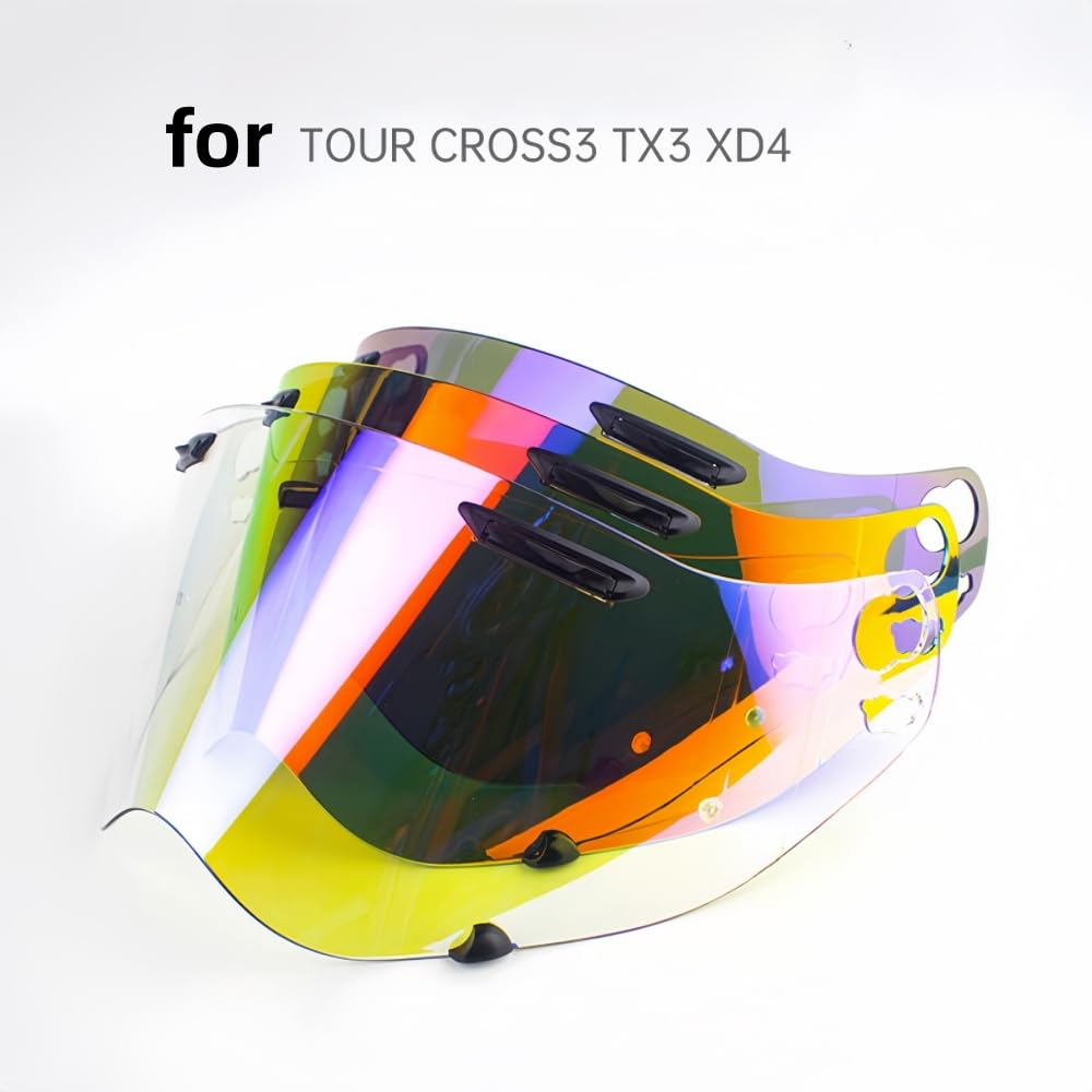 Wayocfei Tour Cross 3 Shield Blow Tour Cross 3 TX Motard Compatible Helmet Visor UV Absorption Motorcycle Helmet Aftermarket Replacement REVO [TX