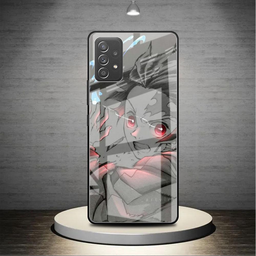 Glashülle für Samsung Galaxy A52 A71 A50 A51 A70 A21s A31 A72 A10 A12 A30 A22 5G Handyhülle Anime Dämon Slayer