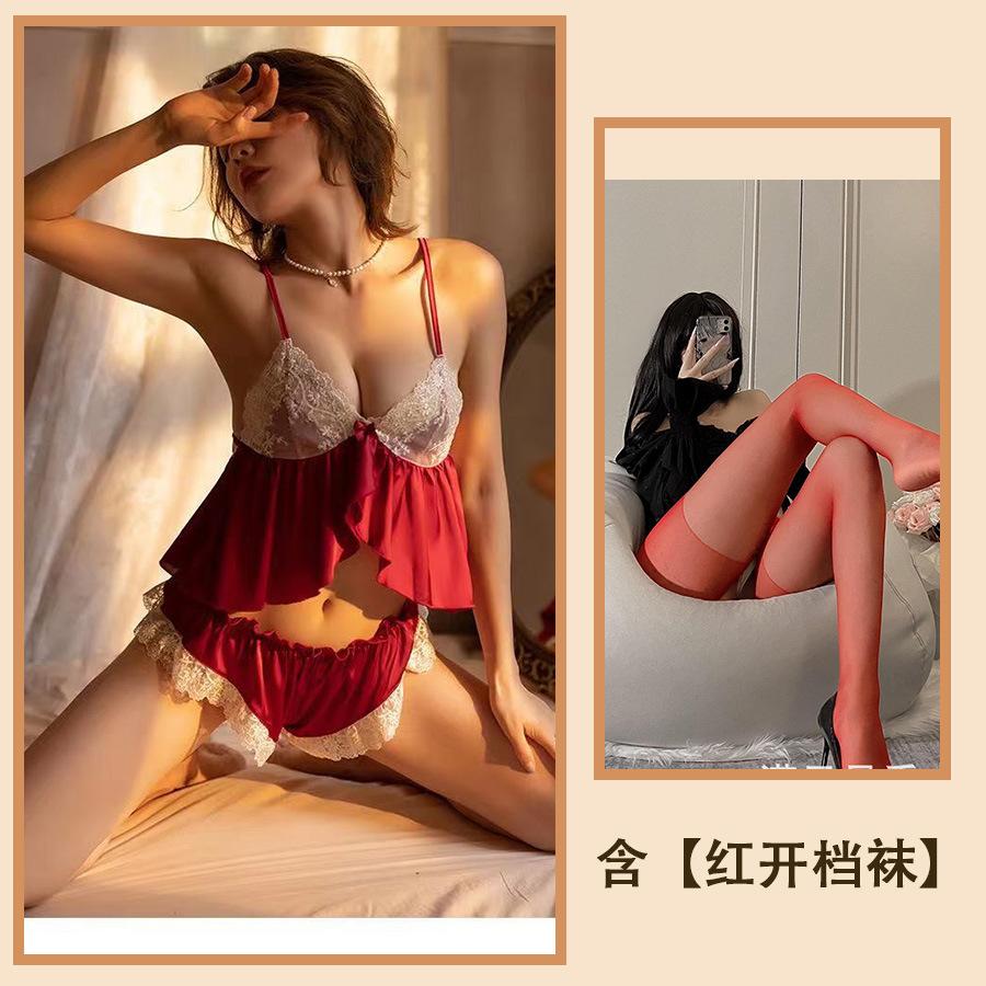 Sex Clothes Sexy Lace Seduction Girl Suit Lace Sex Suspender Shorts Pure Desire Pajama Suit