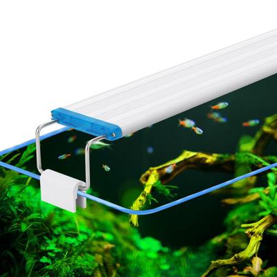Ultratunn akvarie-LED-lampa med blåvitt trefärgat ljus för vattenväxter och fiskakvarier