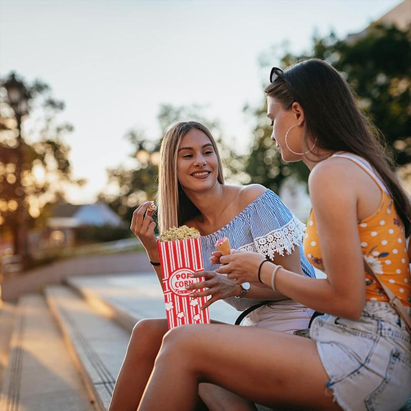 20/50Pcs Popcorn Packaging Bags Snack Treats Container Bucket Wedding Birthday Party Movie Night Supplies Carnival Food Bag Box