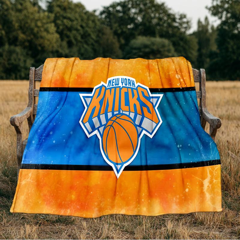 York Knicks Flannel Blanket, Use for Birthday/Holiday Gift, Soft Blanket for Sofa/Bed/Camping/Office/Tourism Use,All Seasons