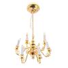 1/12 Scale Six Head Ceiling Lamp Miniature Dollhouses Chandelier Lamp for Living Room Display Landscaping Accessories