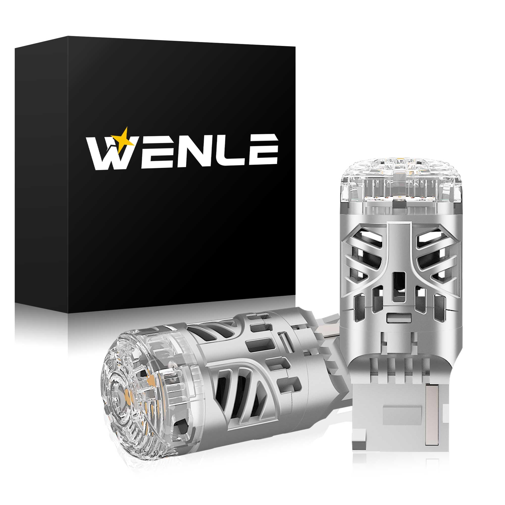 WENLE Улучшенный Короткий Тип Скрытый Светодиодный Поворотник Совместимый с T20 и T20 Несовпадающий Цоколь Супер Охлаждение CSP Алюминий Высокая Предотвращение Резистор Индикатор янтарь