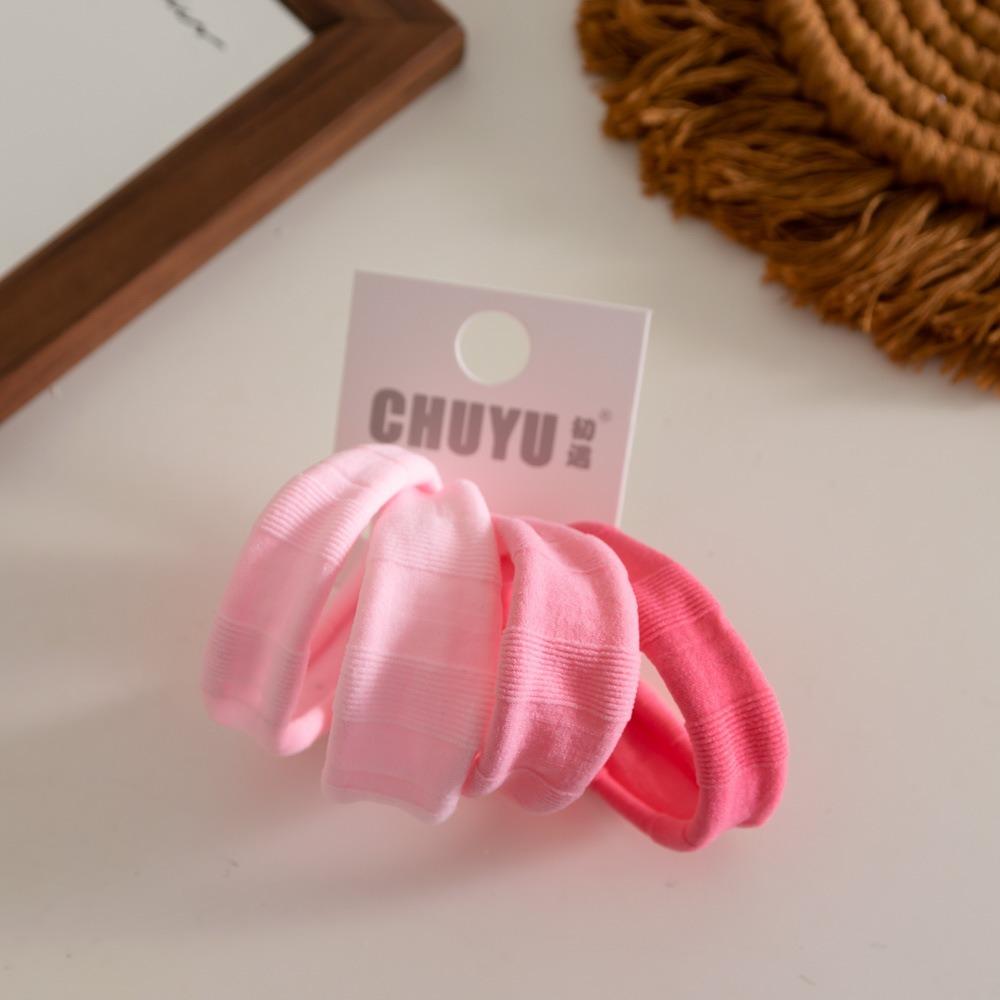 4pcs/set Seamless Hair Rope Set Macaron Color Elastic Hair Rings Simple Towel Hair Ties  Women