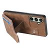 For Samsung Galaxy S24 FE Case Zipper Card Holder Kickstand Leather + PC + TPU Phone Cover