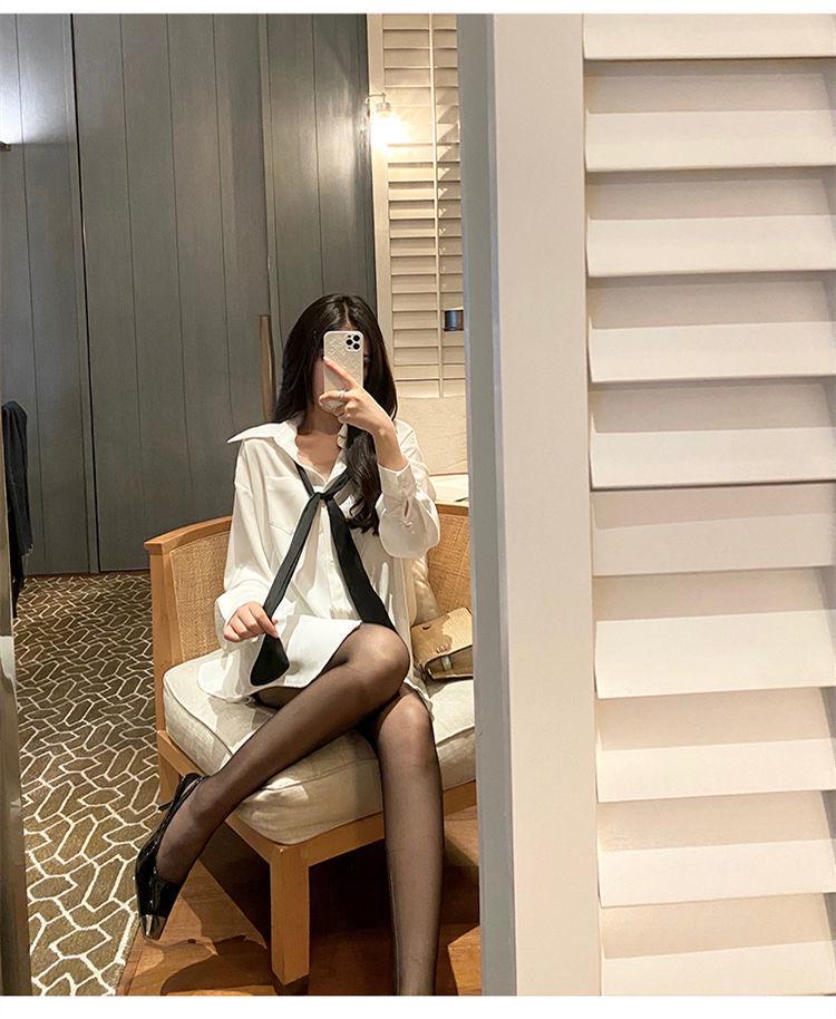 Women's College-Style Shirt - 2025 Spring/Autumn Fashionable White Top