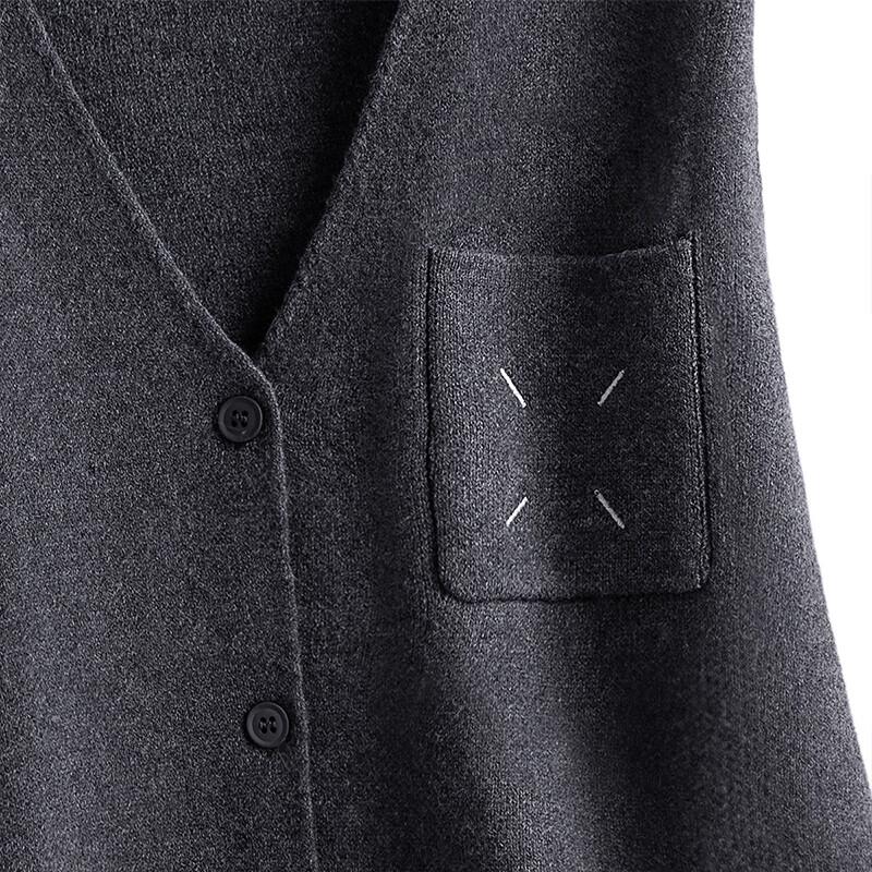 Damen V-Ausschnitt Strickweste mit lockerer Passform