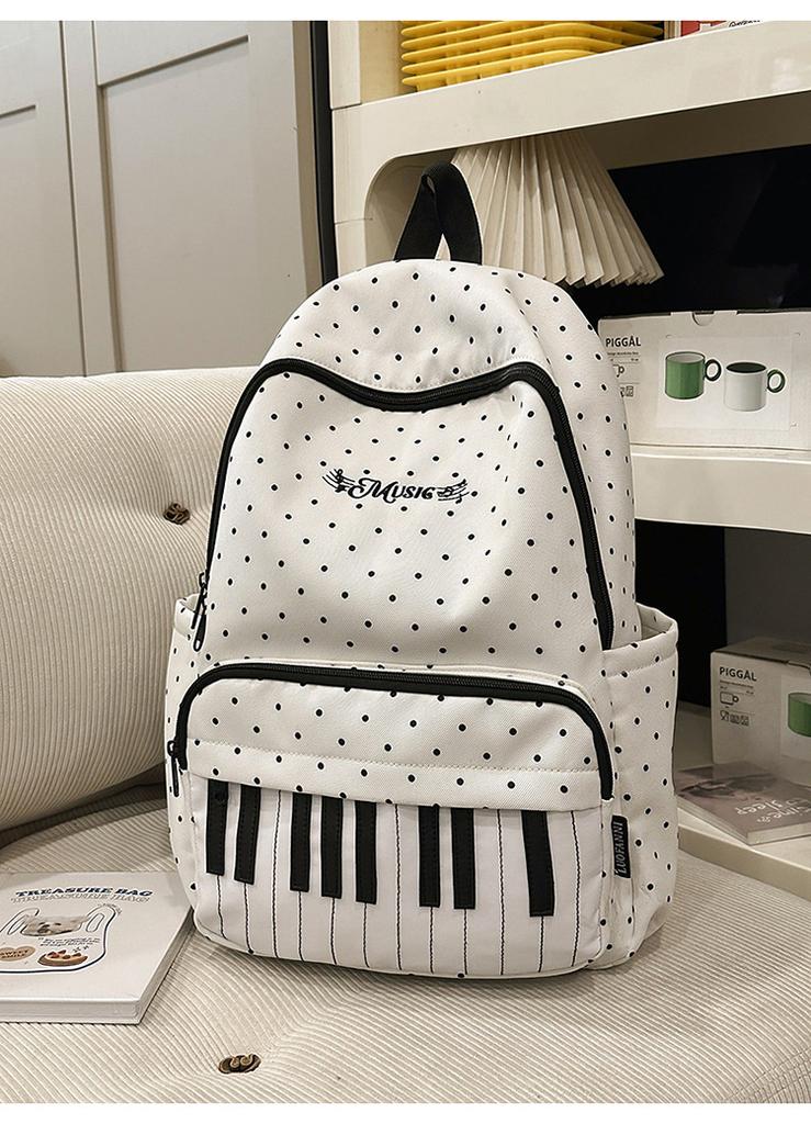 Schoolbag Japanese ins piano pattern schoolbag female junior high school student versatile cute college backpack travel backpack