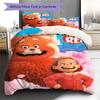 Cartoon Red Panda Pattern Bedding Quilt Set Quilt Cover Pillowcase Home Decoration Gift (1 * duvet cover + 2 * pillowcase, without core)