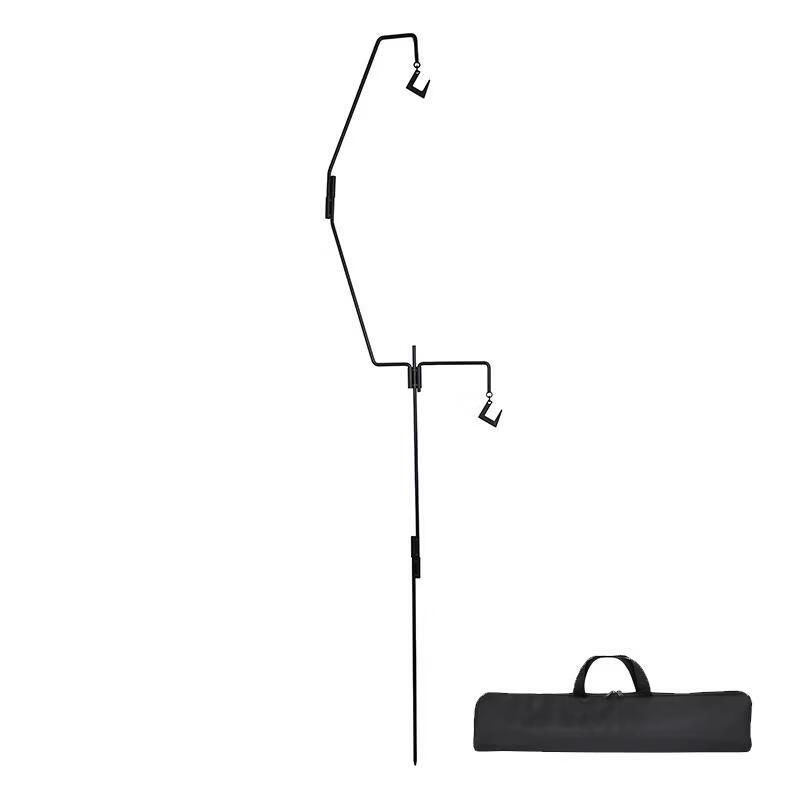 Foldable Outdoor Camping Lamp Stand and Storage Rack