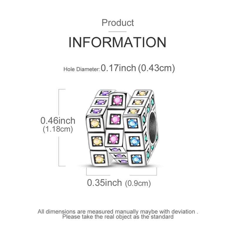 Fit Charms Original 3Mm Bracelets Necklace Womens Moveable Toy Cube Charm Copper Charms Beads Diy Fine Jewelry Gifts