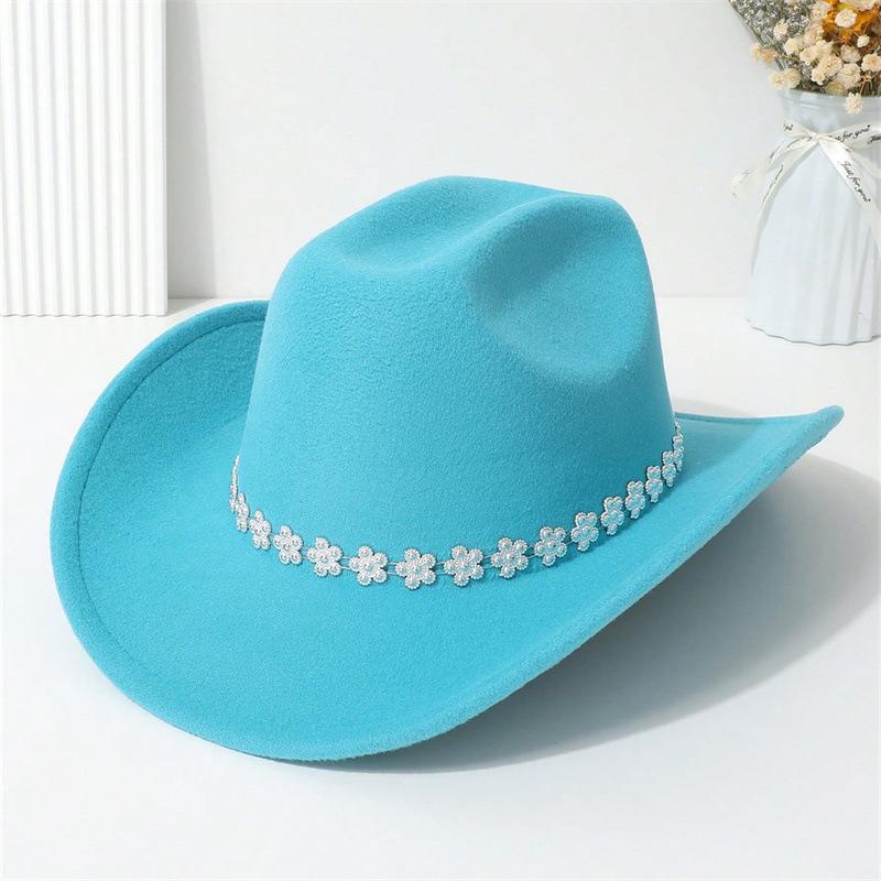 Western cowboy hat, high-quality woolen fabric, suitable for European and American festivals, parties, and stage performances, unisex, simple and