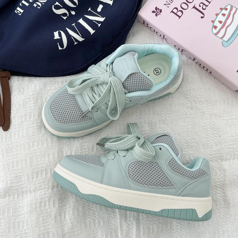 Summer Mesh Breathable Skateboard Shoes Women's 2025 New Popular Thick-soled Original Niche Bread Shoes Sports and Leisure Shoes