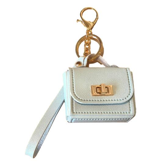 

Keychain Pendant Mini Handbag Charm Key Chain with Versatile Hanging Buckle Wear-Resistant Imitation Leather Keychain Backpack Accessories синій