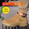 Men's Steel Toe Safety Shoes - Genuine Leather, Breathable, Anti-Smash, Anti-Puncture, Wear-Resistant, Non-Slip, Anti-Scalding.