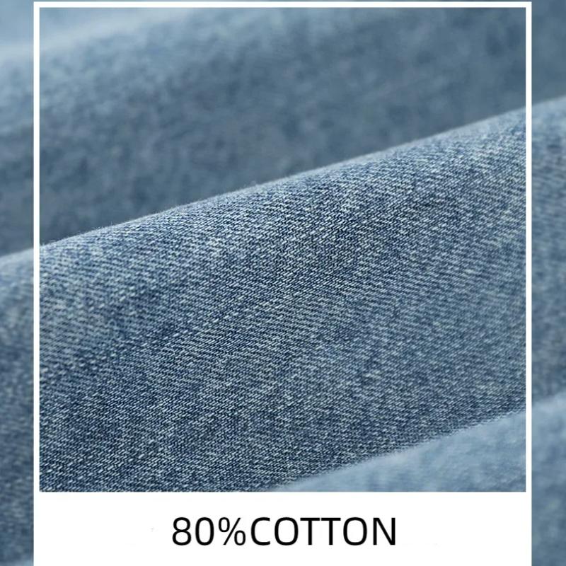 Camisa vaquera azul de manga larga de estilo japonés para hombre, ropa de calle de primavera y otoño, ropa de moda para hombre, Top holgado juvenil con bolsillos