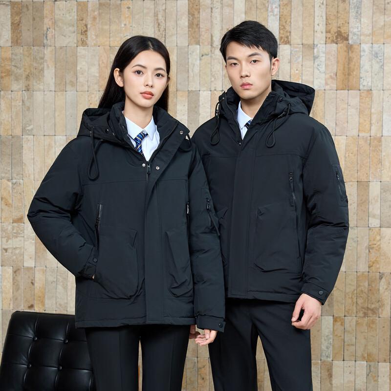 Tluoman Unisex Black Insulated Parka Work Jacket