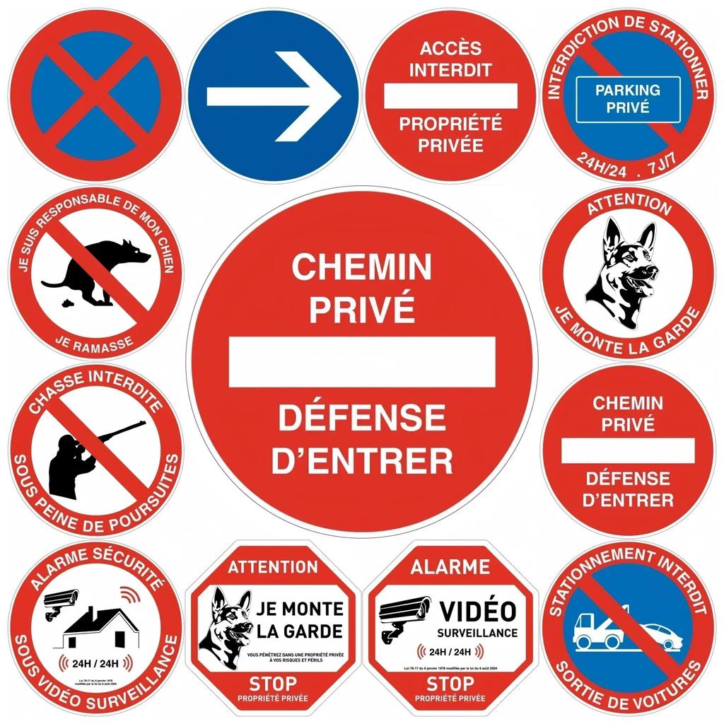 No Sign Road Metal SignVideo AlarmProhibited AccessPrivate PropertyAttention Dog No EnterNo ParkingTurnWarning Sign