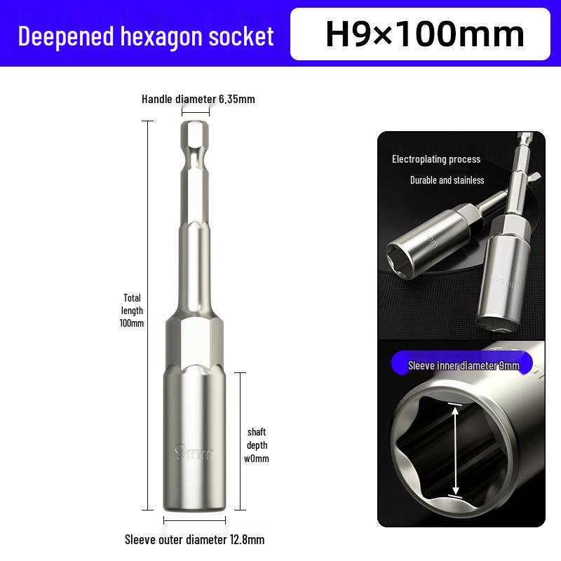 10mm Deep Socket Hex Shank Bit for Electric Drill/Screwdriver & Air Impact Wrench