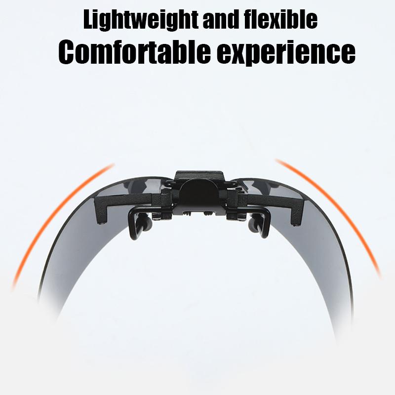 Polarized Clip on Flip Up Solbriller Menn Kvinner Nattsyn Gult objektiv Briller Kjøring Briller Fiske Skyggelegging Briller